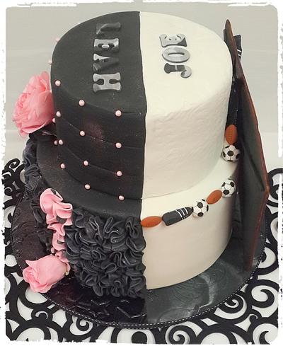 Dual His and Her Birthday cake - Cake by Angelic Cakes By Sarah