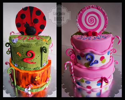 Double-sided cake (forest and candyland) - Cake by Ceca79