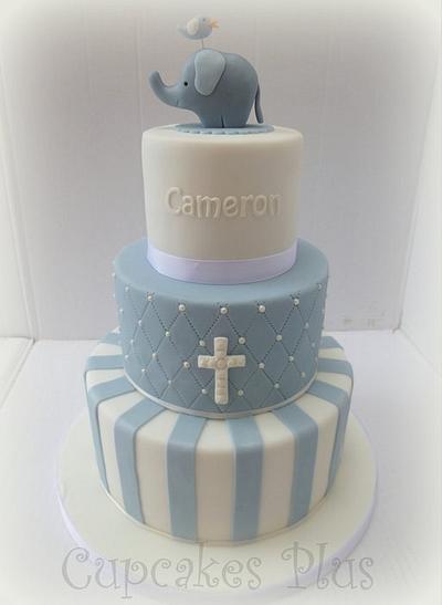 Baby elephant christening cake - Cake by Janice Baybutt