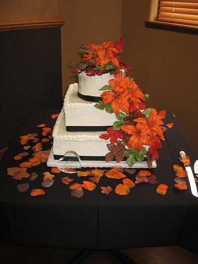 Tiger Lilies and Fall Leaves - Cake by all4show