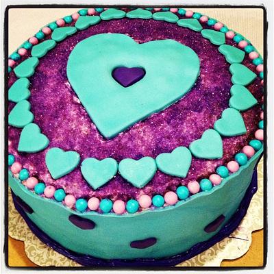 Purple and Blue Heart Cake ! - Cake by Twins Sweets