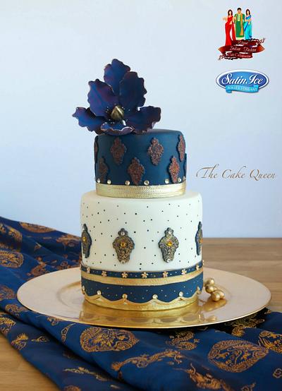 Blue Dark Indian fashion cake  - Cake by Mariana