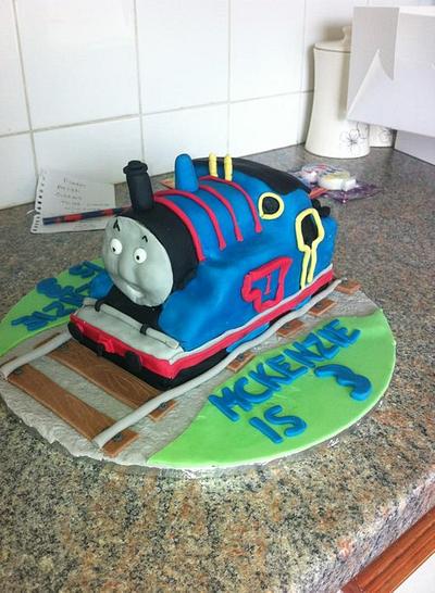 First Carved cake, Thomas The Tank - Cake by Jodie Taylor
