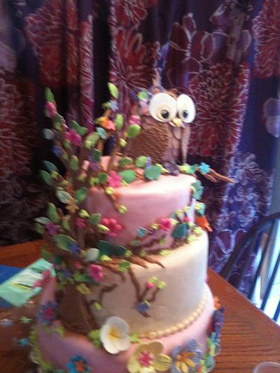 baby shower owl cake - Cake by cely717