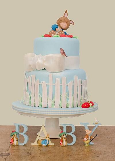 Peter Rabbit Inspired baby shower cake - Cake by Môn Cottage Cupcakes