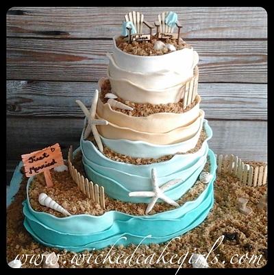 Beach wedding cake - Cake by Wicked Cake Girls