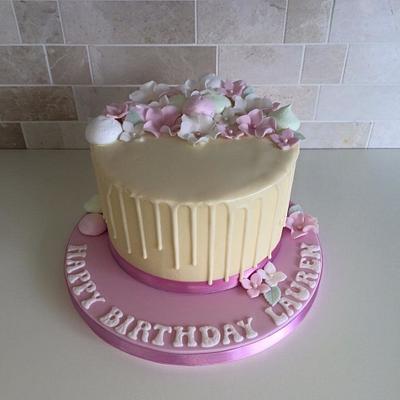 Girlie White Chocolate Drip Cake - Cake by Sajocakes