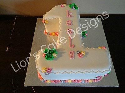 Girly Number One - Cake by Lior's Cake Designs