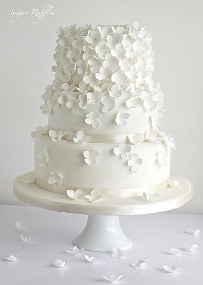 Hydrangea Cascade Wedding Cake - Cake by Sugar Ruffles