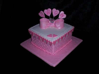 Pink Hearts Box  - Cake by Sugarart Cakes