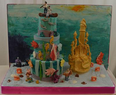 The Little Mermaid Cake with Castle - Cake by Sugarpixy
