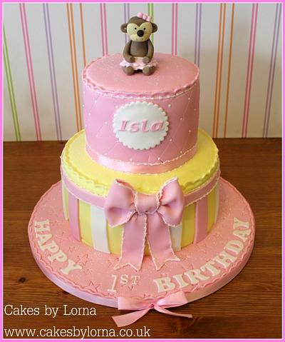 Cute First Birthday Cake  - Cake by Cakes by Lorna
