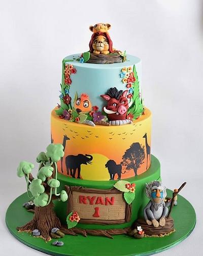 Lion King theme cake - Cake by Cakes for mates