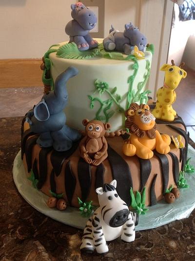 Safari baby shower cake - Cake by Michelle