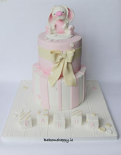Bunny christening cake - Cake by Elaine Boyle....bakemehappy.ie