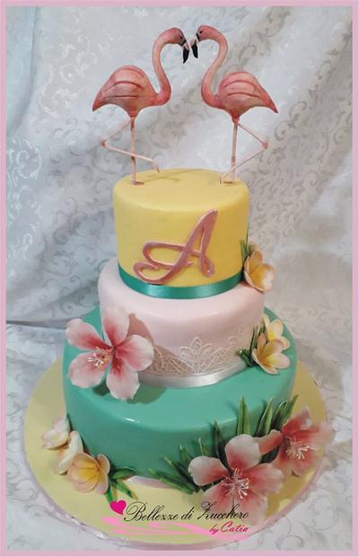 Flamingo  cake - Cake by Catia guida