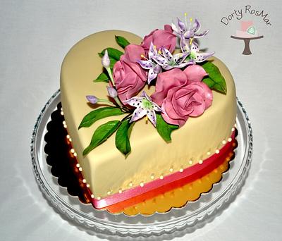 Heart with Roses - Cake by Martina
