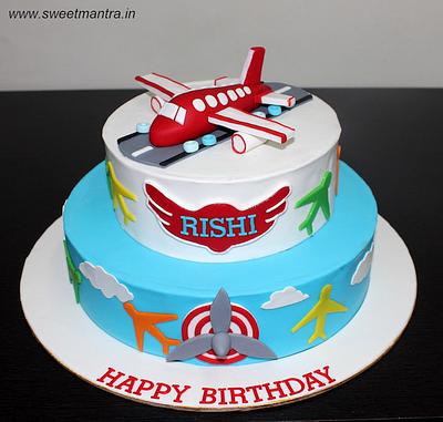 Planes theme 2 tier cake - Cake by Sweet Mantra Homemade Customized Cakes Pune