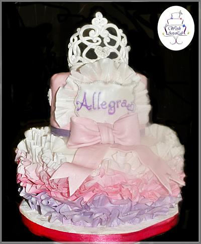 My Princess - Tiara Cake with wafer paper ruffles  - Cake by Wesh ArtsLab