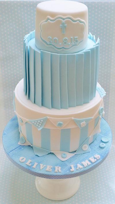 Baby boy christening cake - Cake by Roo's Little Cake Parlour