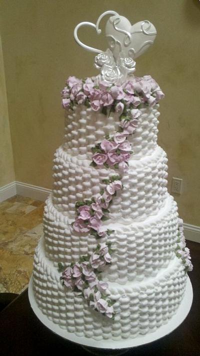Basket Weave Wedding Cake - Cake by Loretta