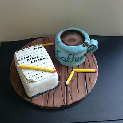 a cup of coffee & your thoughts - Cake by nef_cake_deco