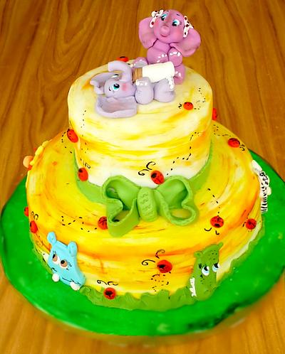 Safari christening cake - Cake by Crisan Monica/Mimi Cake Figurines