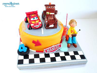 Lightning McQueen and his pal Mater. - Cake by Isabel Sousa