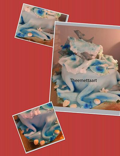 Dolphin cake with wave - Cake by Blueeyedcakegirl