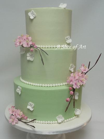 Cherry blossom wedding cake - Cake by A Slice of Art