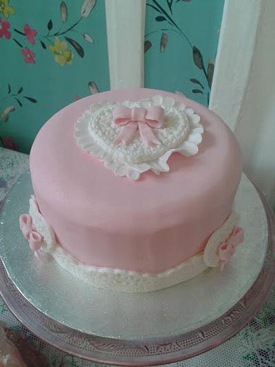 Vintage Lace & Hearts Cake - Cake by Ucancreate