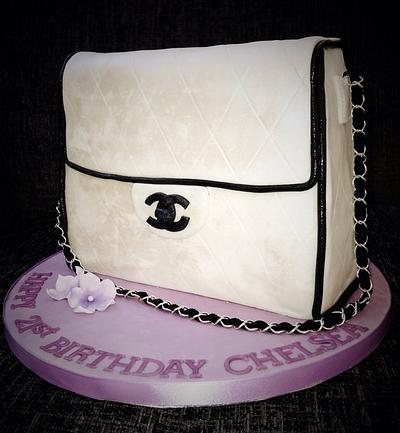 Chanel White Handbag with Black Piping - Cake by Caron Eveleigh