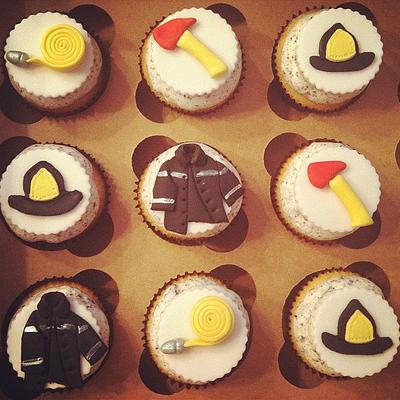 Fireman Cupcakes - Cake by Becky Pendergraft