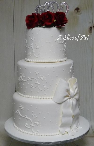 Buttercream iced cake with piping - Cake by A Slice of Art