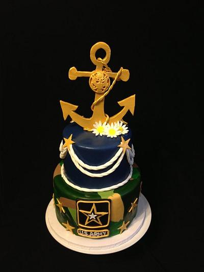 Navy, Army birthday cake - Cake by Elizabeth