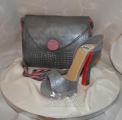 Louboutin inspired shoe & handbag - Cake by Carol