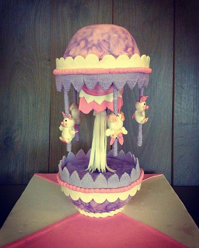 Moving carousel gravity cake - Cake by Dora Th.