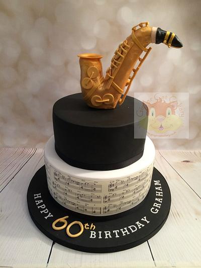 Saxophone cake - Cake by Elaine - Ginger Cat Cakery 