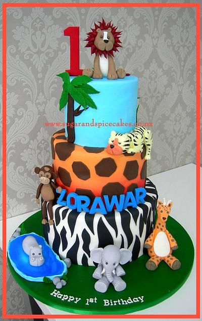 Jungle Cake with Cupcakes - Cake by Mel_SugarandSpiceCakes
