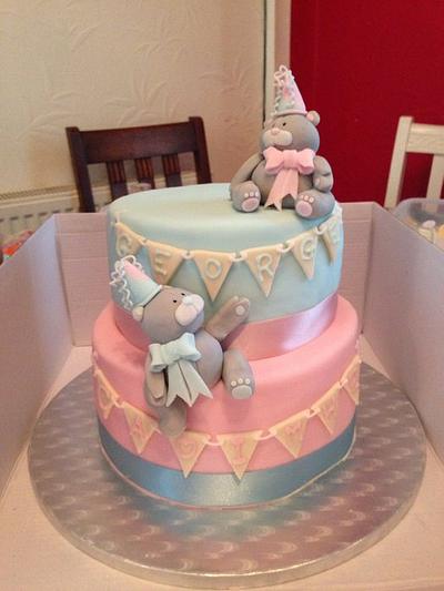 Joint 1st birthday cake - Cake by Toots Sweet