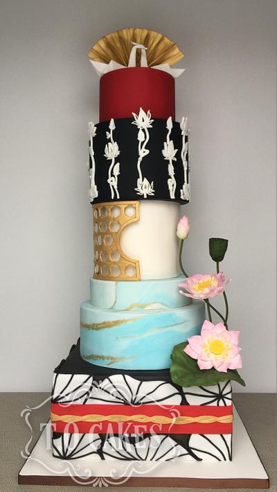 Lotus origami wedding cake - Cake by T.O Cakes 