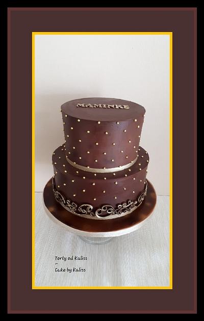 Ganache an gold ornament - Cake by Kaliss