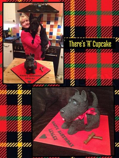 My lovely Friend and her Scotty Dog and Birthday Cake!  - Cake by Theresa