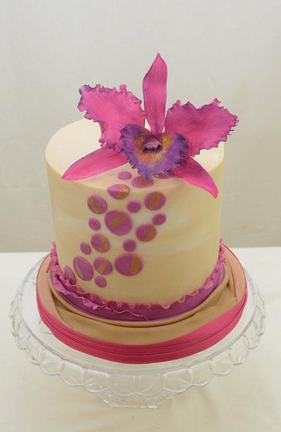 Magenta Cattleya Orchid - Cake by Sugarpixy