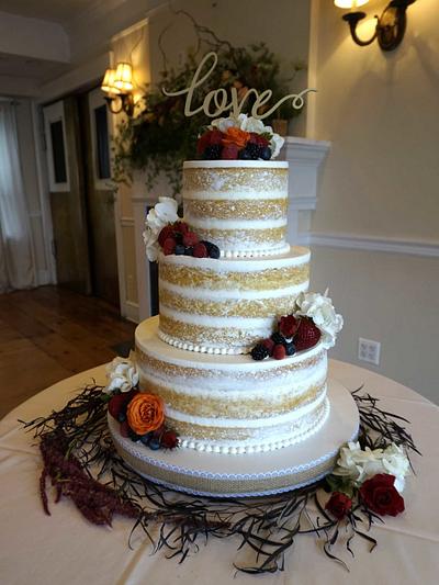 Naked Wedding Cake - Cake by Custom Cakes by Ann Marie