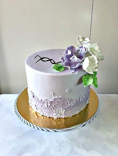 Small wedding in purple - Cake by Frufi