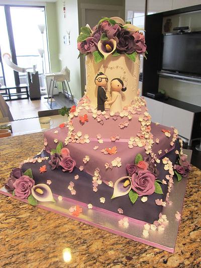 Purple Wedding Cake - Cake by Vancouver Sugar Arts