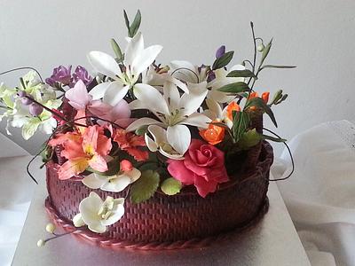 Flower basket cake - Cake by Maja Motti