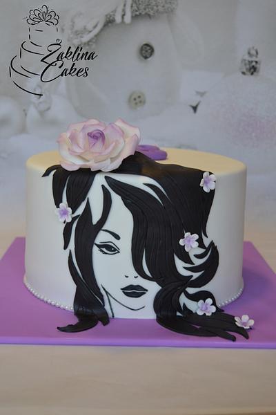 Girl with flowers - Cake by Zaklina