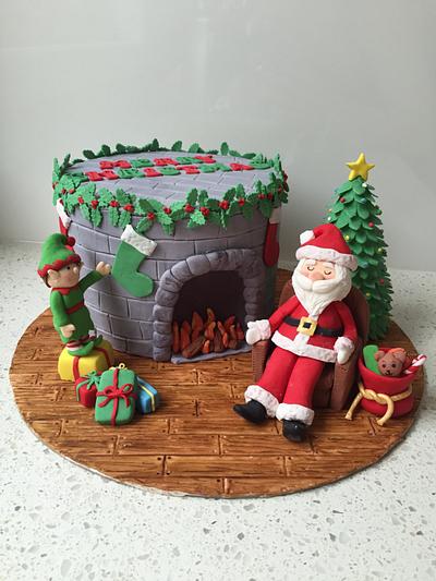 Sleepy Santa cake topper - Cake by Mel - Top This Cake